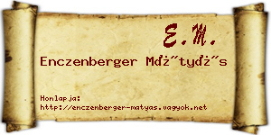 Enczenberger Mátyás névjegykártya