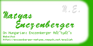 matyas enczenberger business card